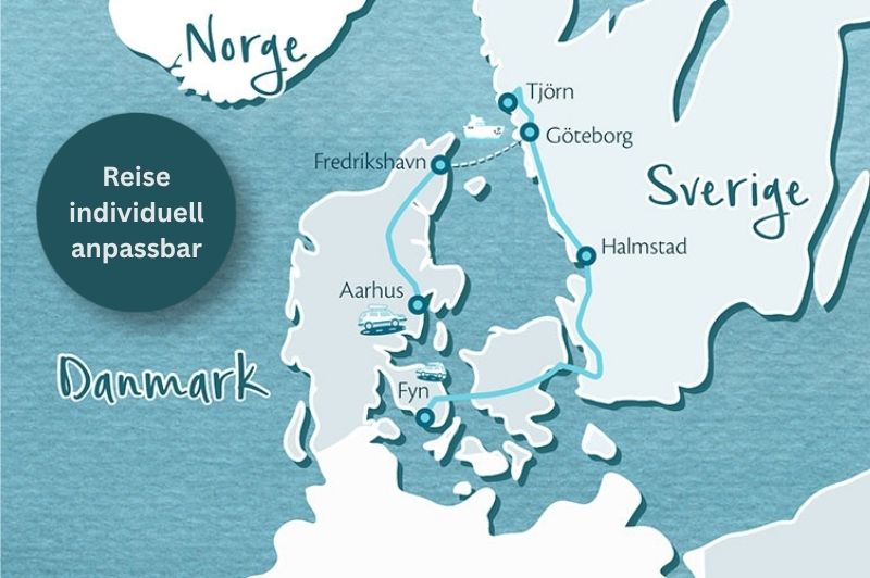 Karte Skandinavien mit Routenverlauf Elternzeitreise Skandinavien
